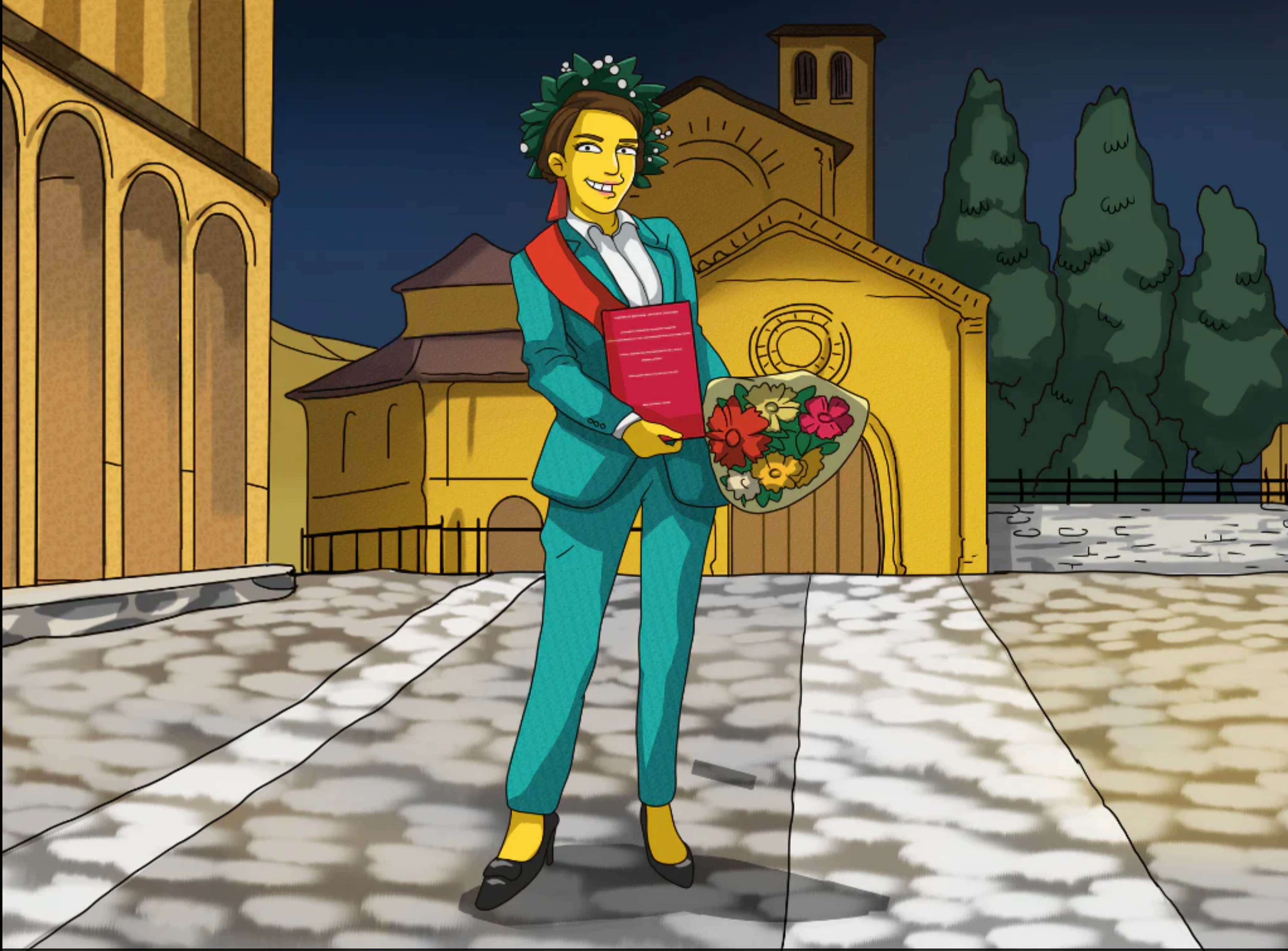 Regalo Laurea Ritratto Personalizzato Simpson 