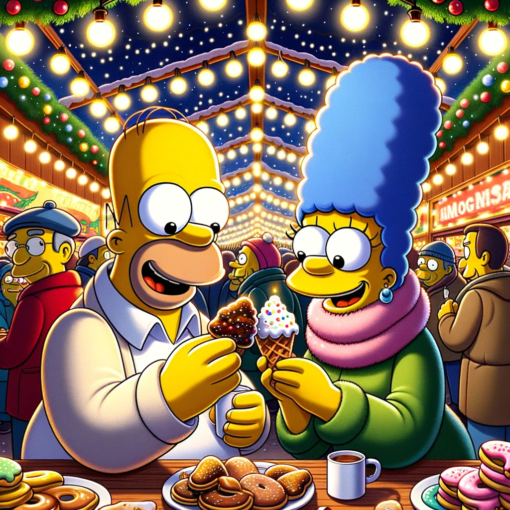 Un Natale Speciale: I Simpson Scoprono i Mercatini di Milano 2023 e si Immortalano su GetMeYellow.com